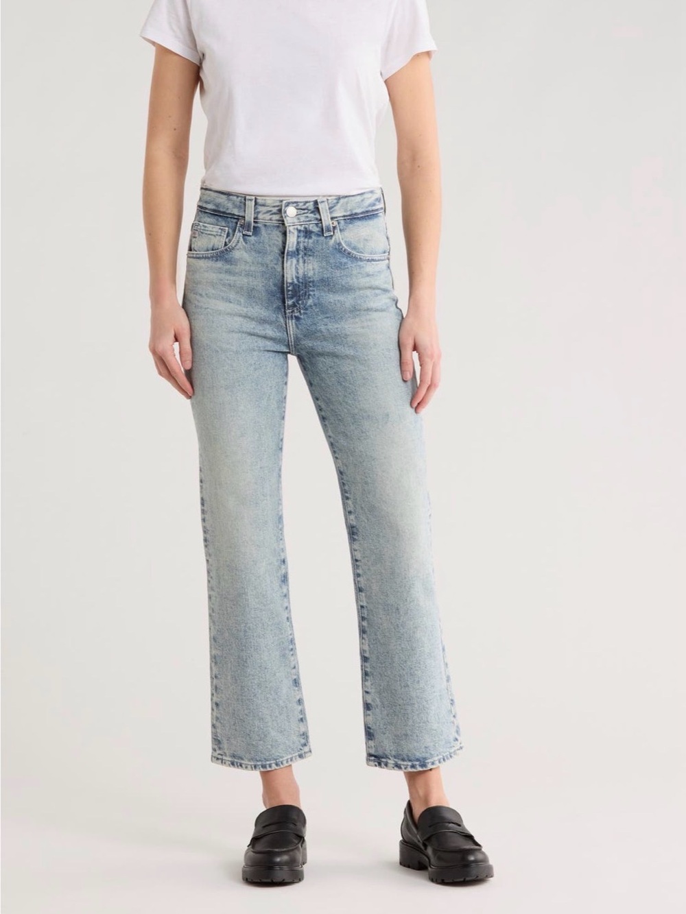 Ag Adriano Goldschmied Kingsley High Waist Pop Crop Jeans Moonwash High Dessert